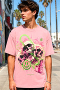 Cyber Skulls Vape Smoke Pink Graphic T-Shirt