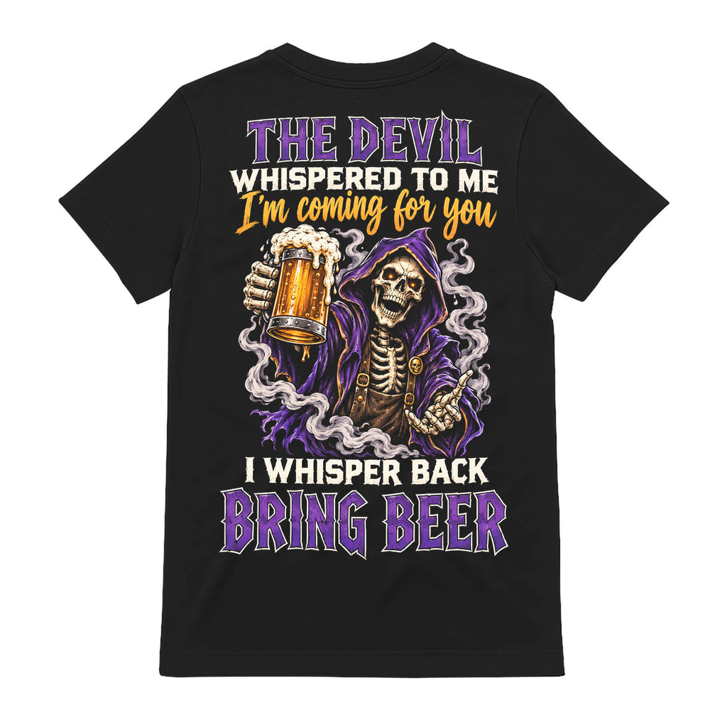 Devil Whispered Bring Beer Graphic T-Shirt