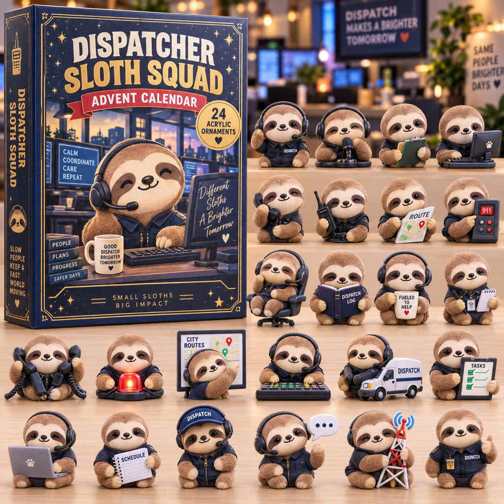 Dispatcher Sloth Squad 24-Day Acrylic Ornament Advent Calendar