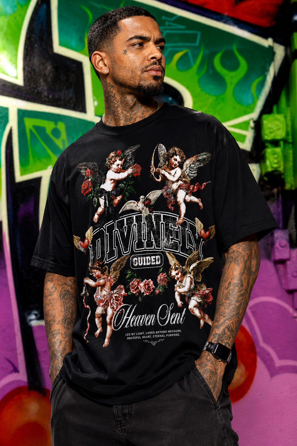 Divinely Guided Heaven Sent Graphic T-Shirt