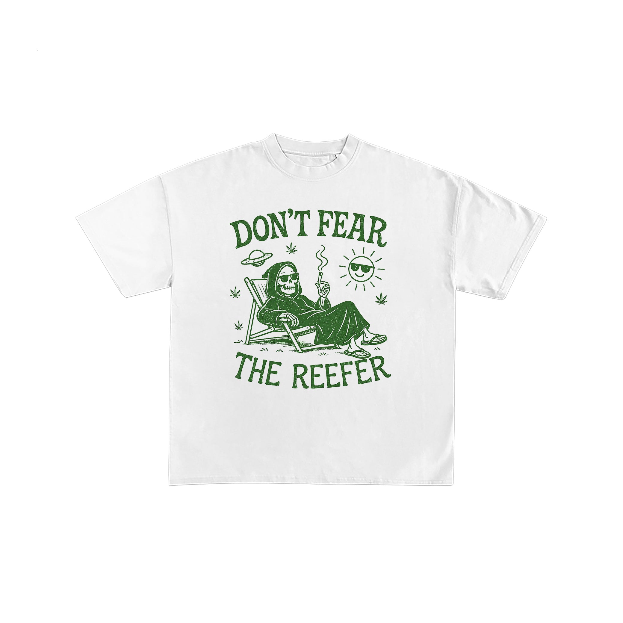 Don't Fear the Reefer Grim Reaper White T-Shirt