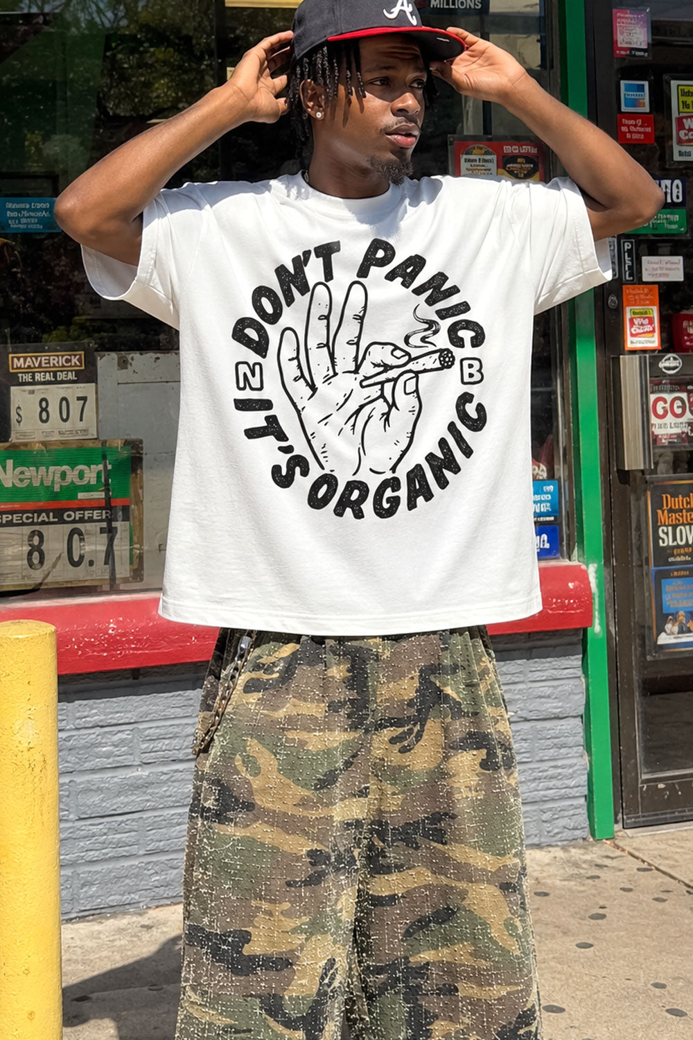 Don't Panic It's Organic White Graphic T-Shirt