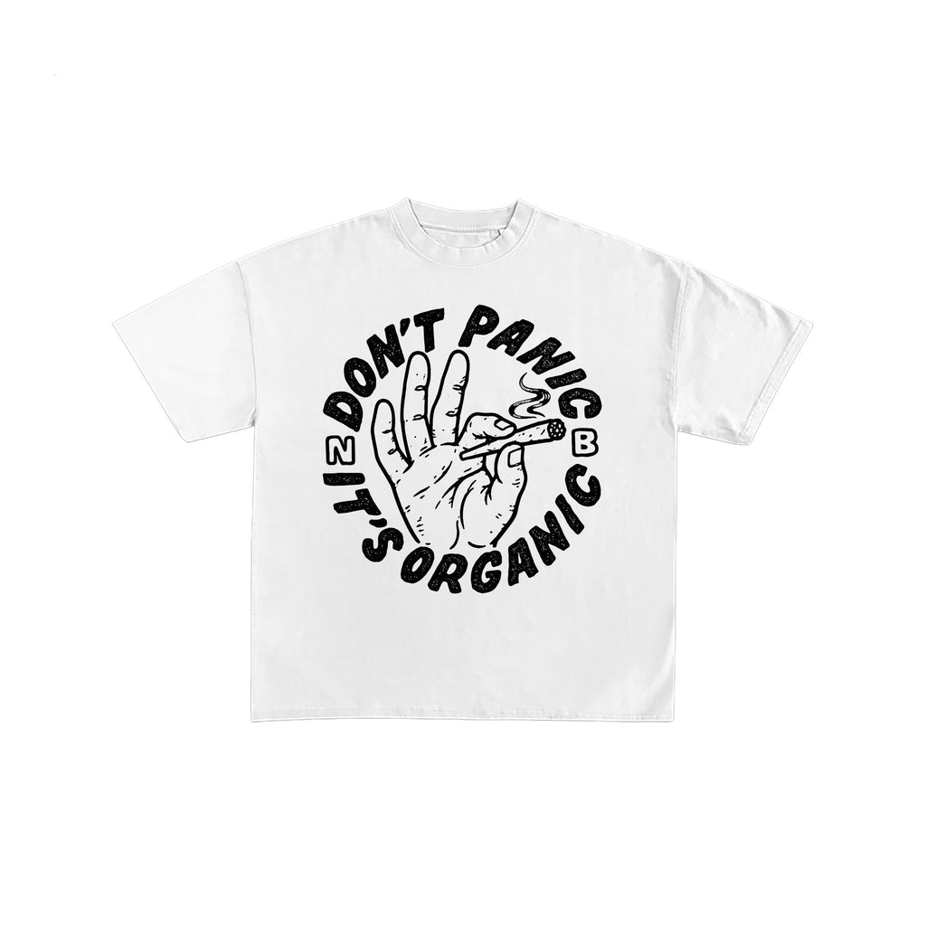 Don't Panic It's Organic White Graphic T-Shirt