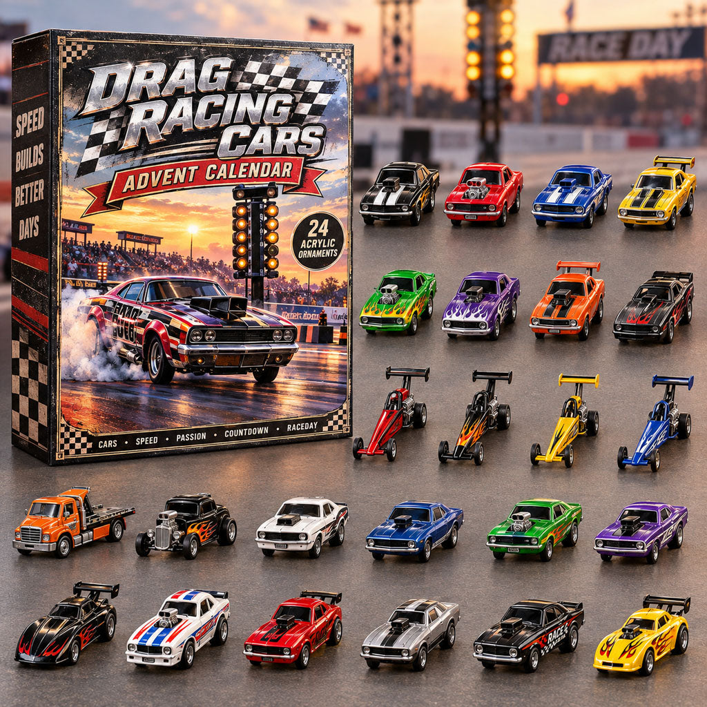 Drag Racing Cars 24-Day Acrylic Ornament Advent Calendar 2026