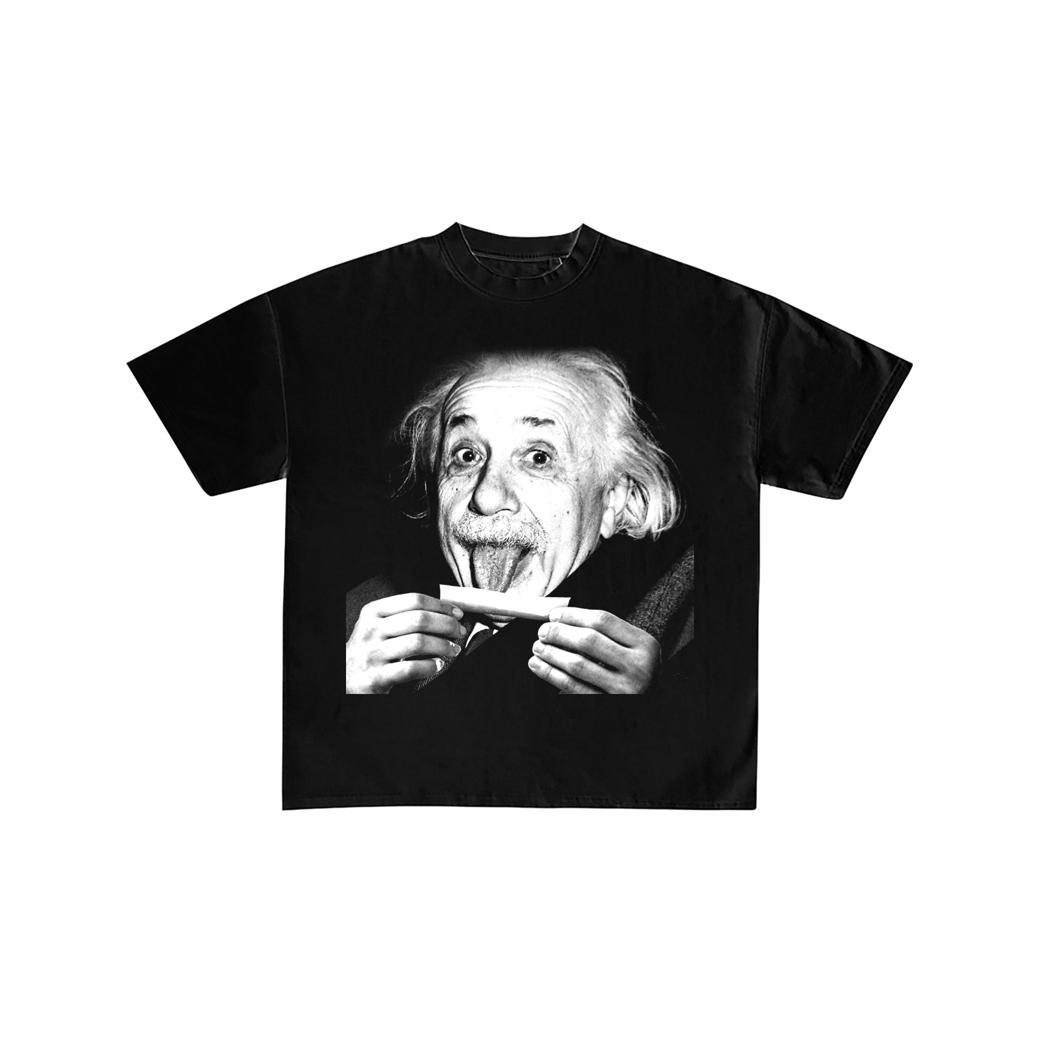 Einstein Sticking Tongue Out Black Graphic T-Shirt