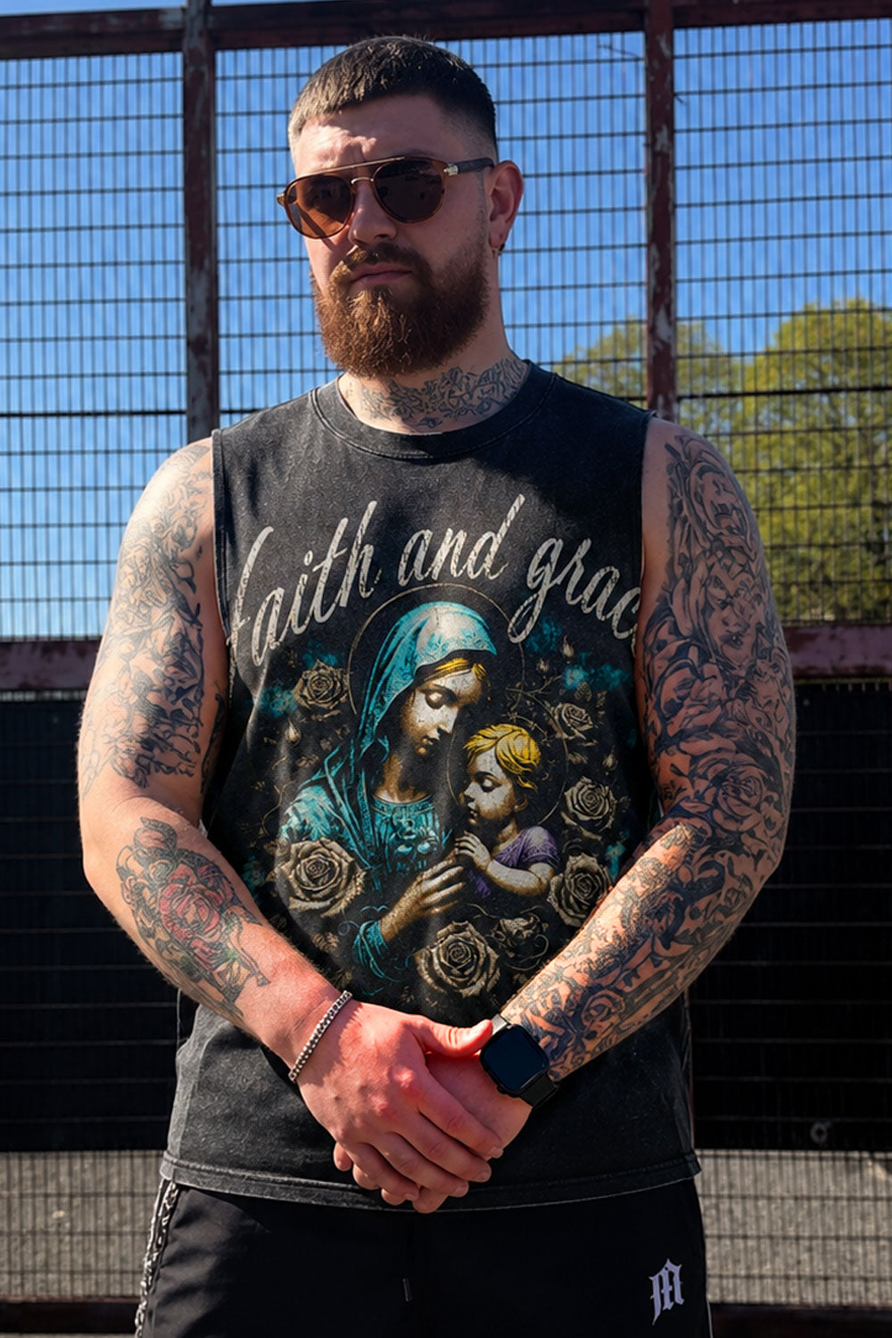 Faith and Grace Vintage Graphic Muscle Tee