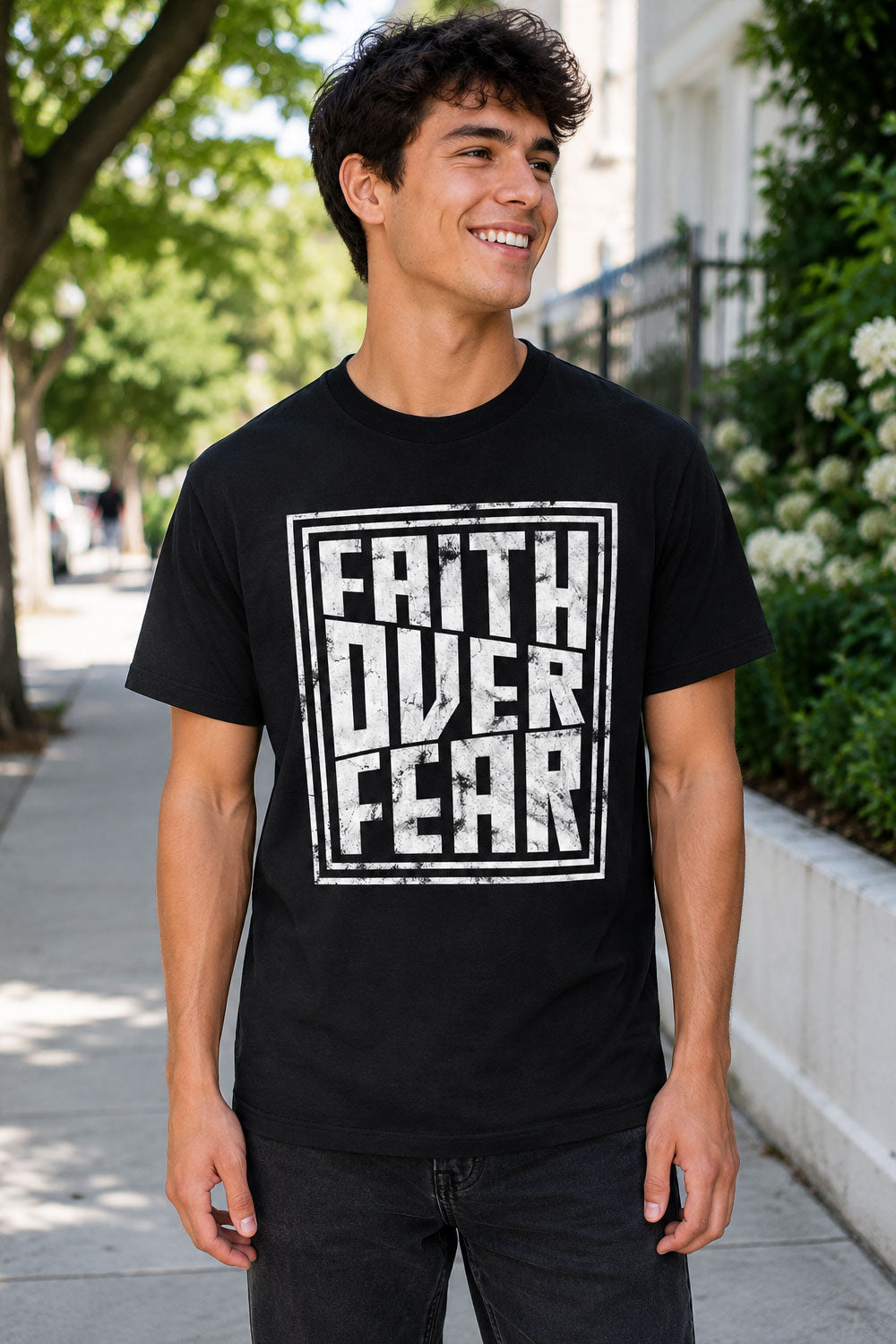 Faith Over Fear Christian Graphic T-Shirt