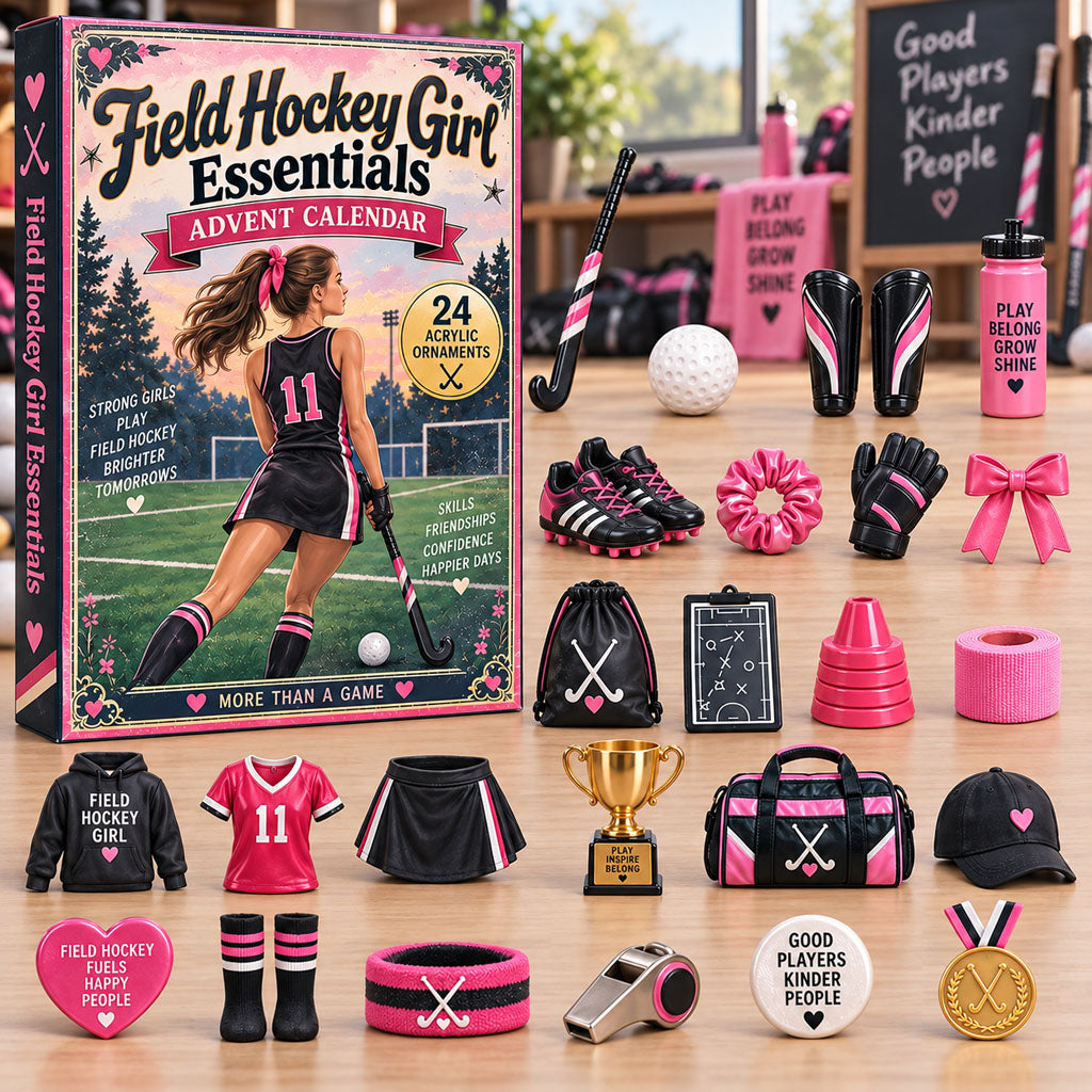 Field Hockey Girl Essentials 24-Day Acrylic Ornament Advent Calendar