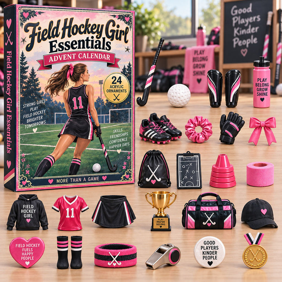 Field Hockey Girl Essentials 24-Day Acrylic Ornament Advent Calendar