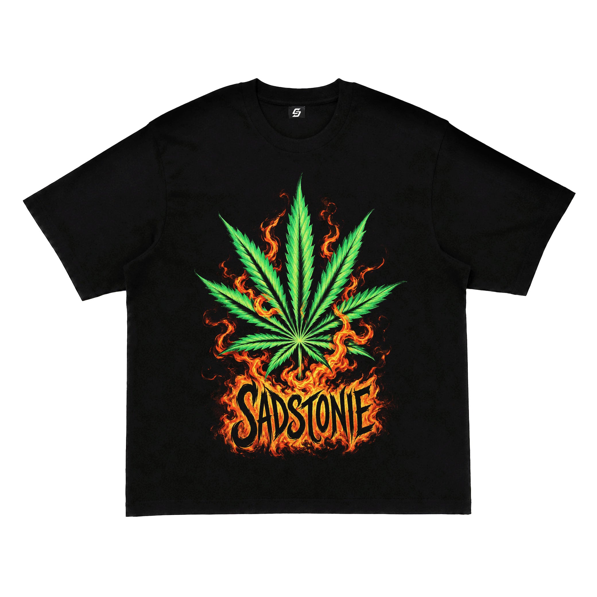 Flaming Weed Graphic T-Shirt