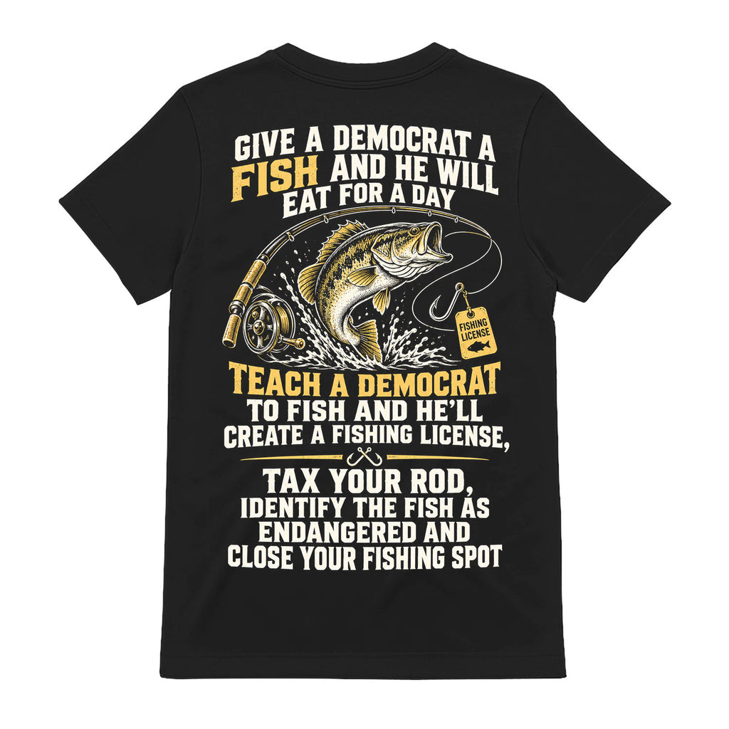 Funny Fishing Democrat Political T-Shirt
