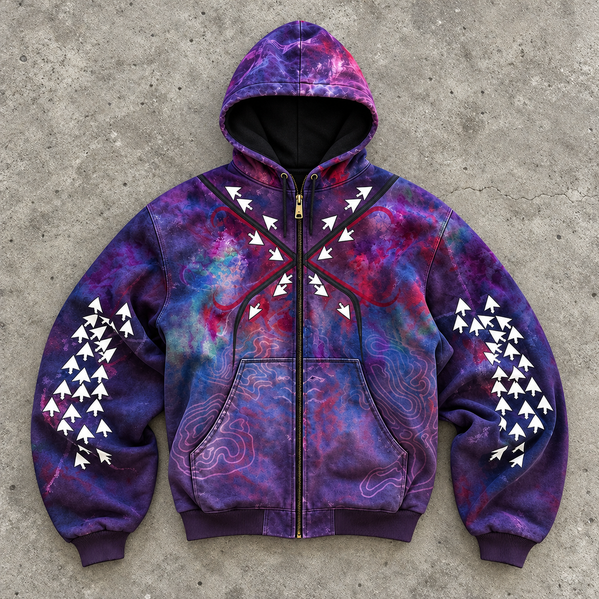 Galaxy Mouse Cursor Zip Hoodie