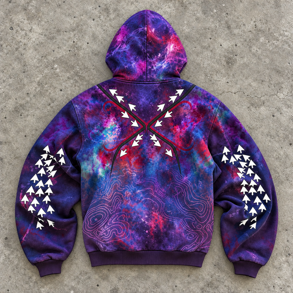 Galaxy Mouse Cursor Zip Hoodie
