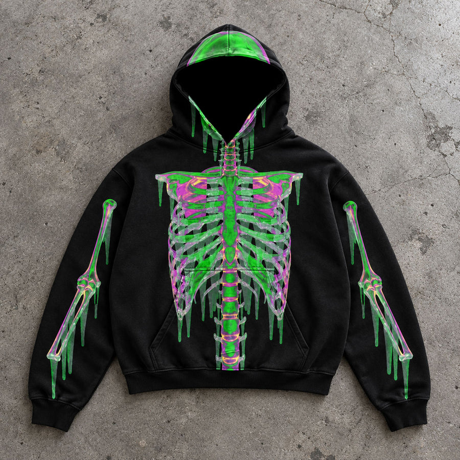 Glow Slime Skeleton Graphic Hoodie
