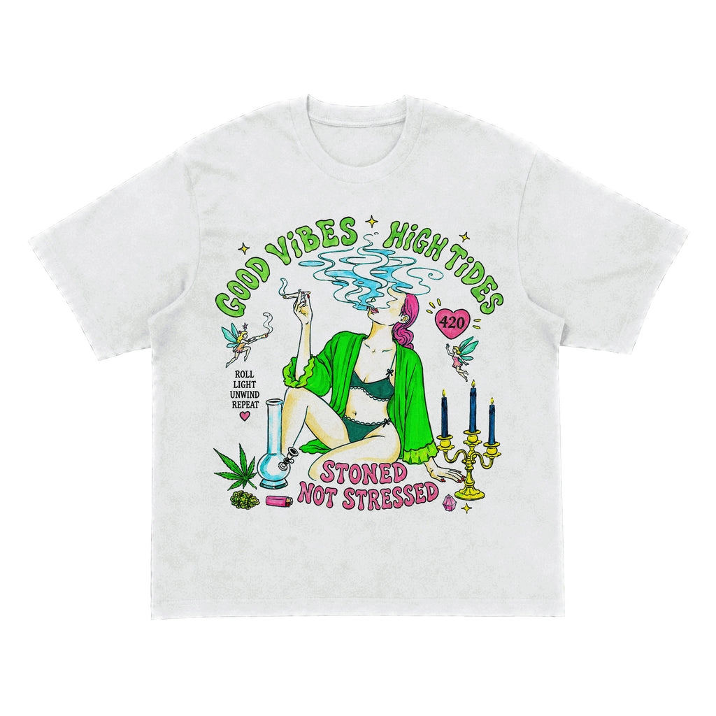 Good Vibes High Tides Stoned Not Stressed T-Shirt