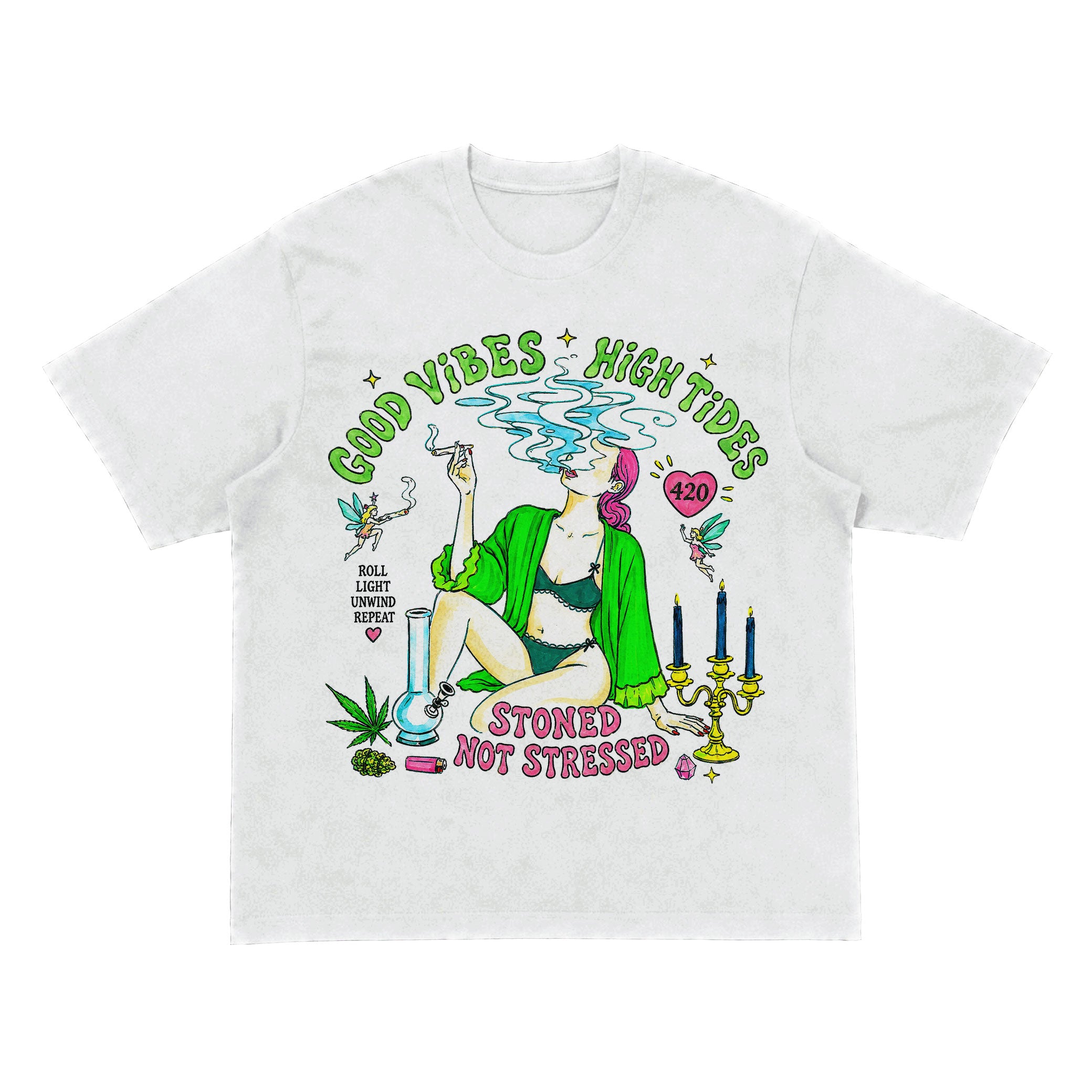 Good Vibes High Tides Stoned Not Stressed T-Shirt