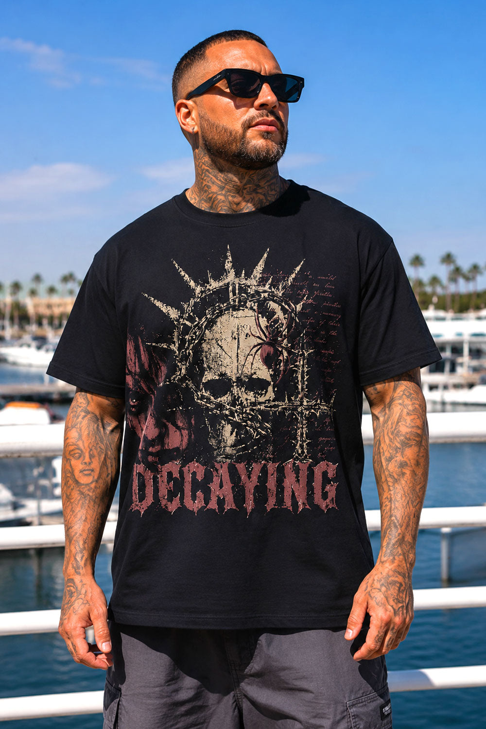 Gothic Skull Decaying Graphic Oversized T-Shirt