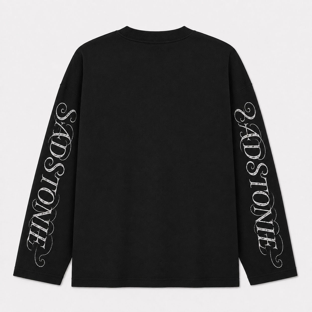 Gothic Silver Lips Graphic Long Sleeve Shirt