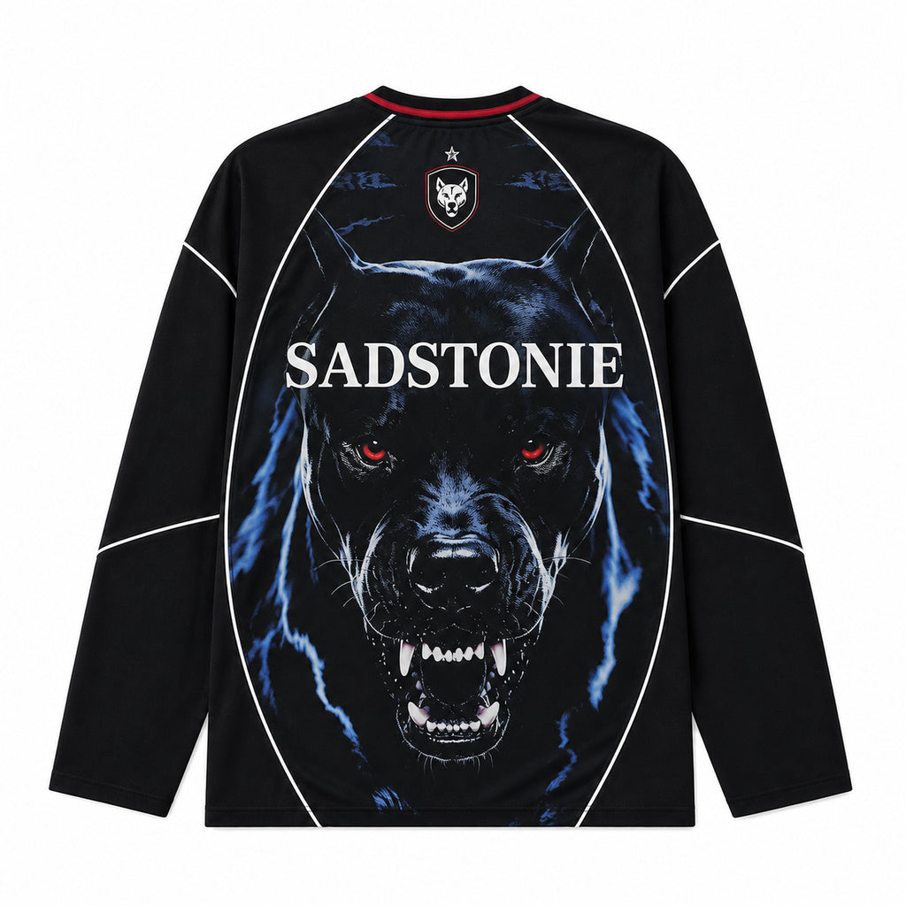 Graphic Doberman Dog Black Long Sleeve Shirt