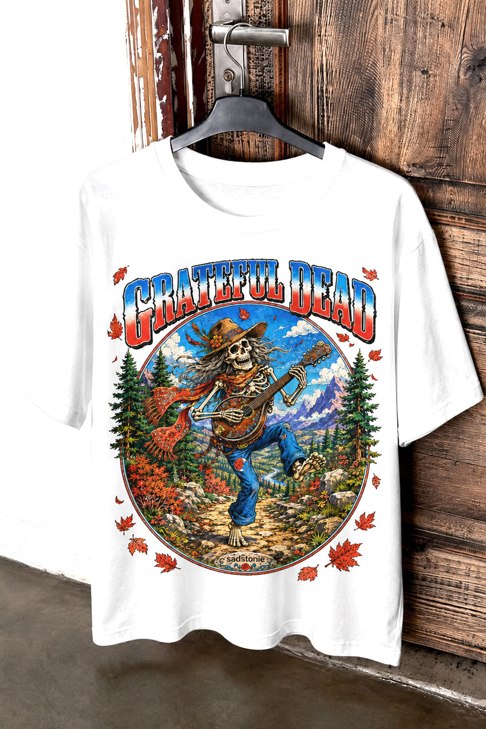 Grateful Dead Skeleton Acoustic Guitar Vintage Tee