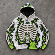 Green Skeleton Ribcage Graphic Hoodie