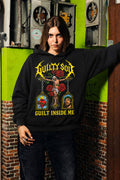 Guilty Soul Gothic Graphic Black Crop Hoodie
