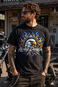 Harley Davidson Blue Flame Eagle Gear Tee