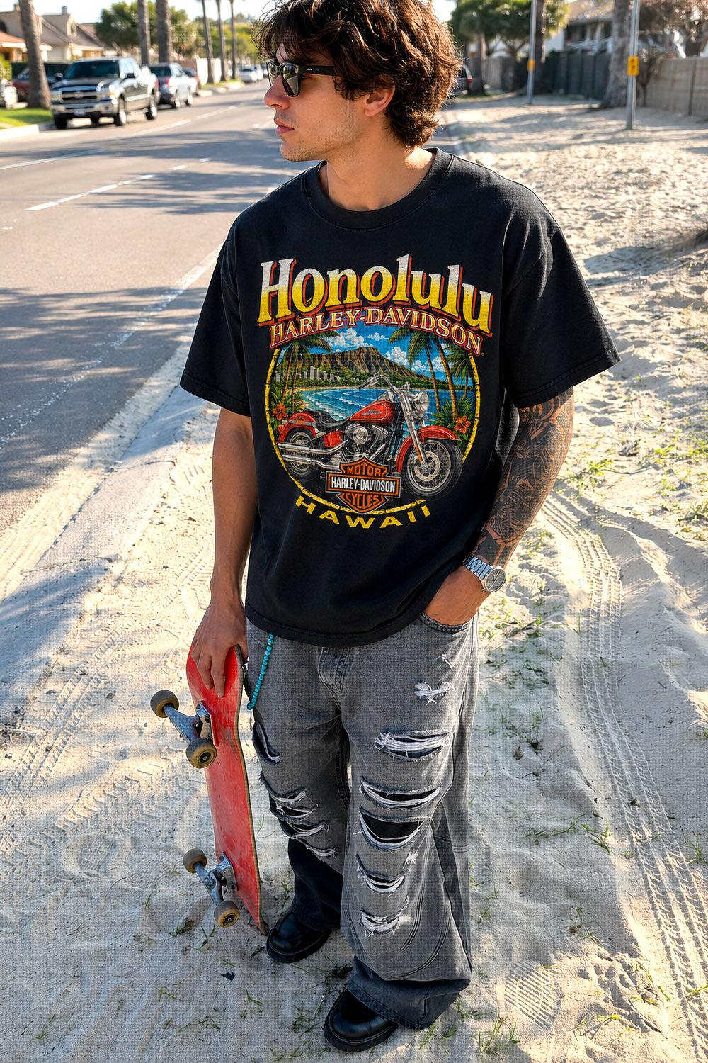Harley Davidson Honolulu Hawaii Vintage Tee