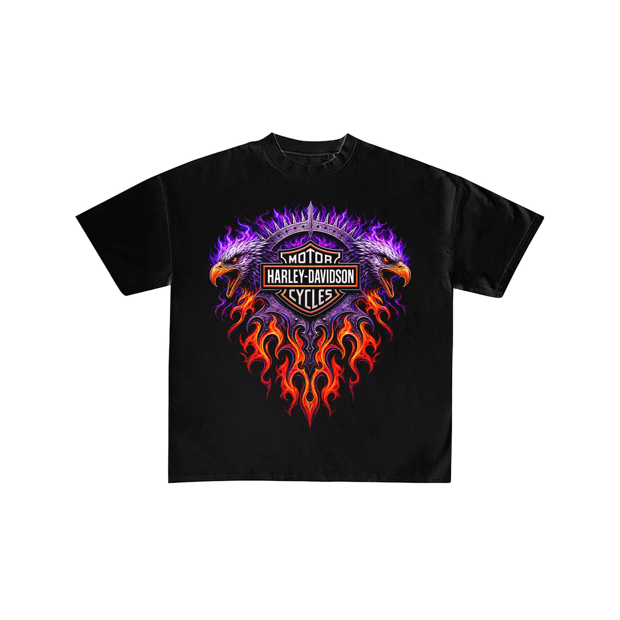 Harley Davidson Twin Purple Fire Eagle Tee