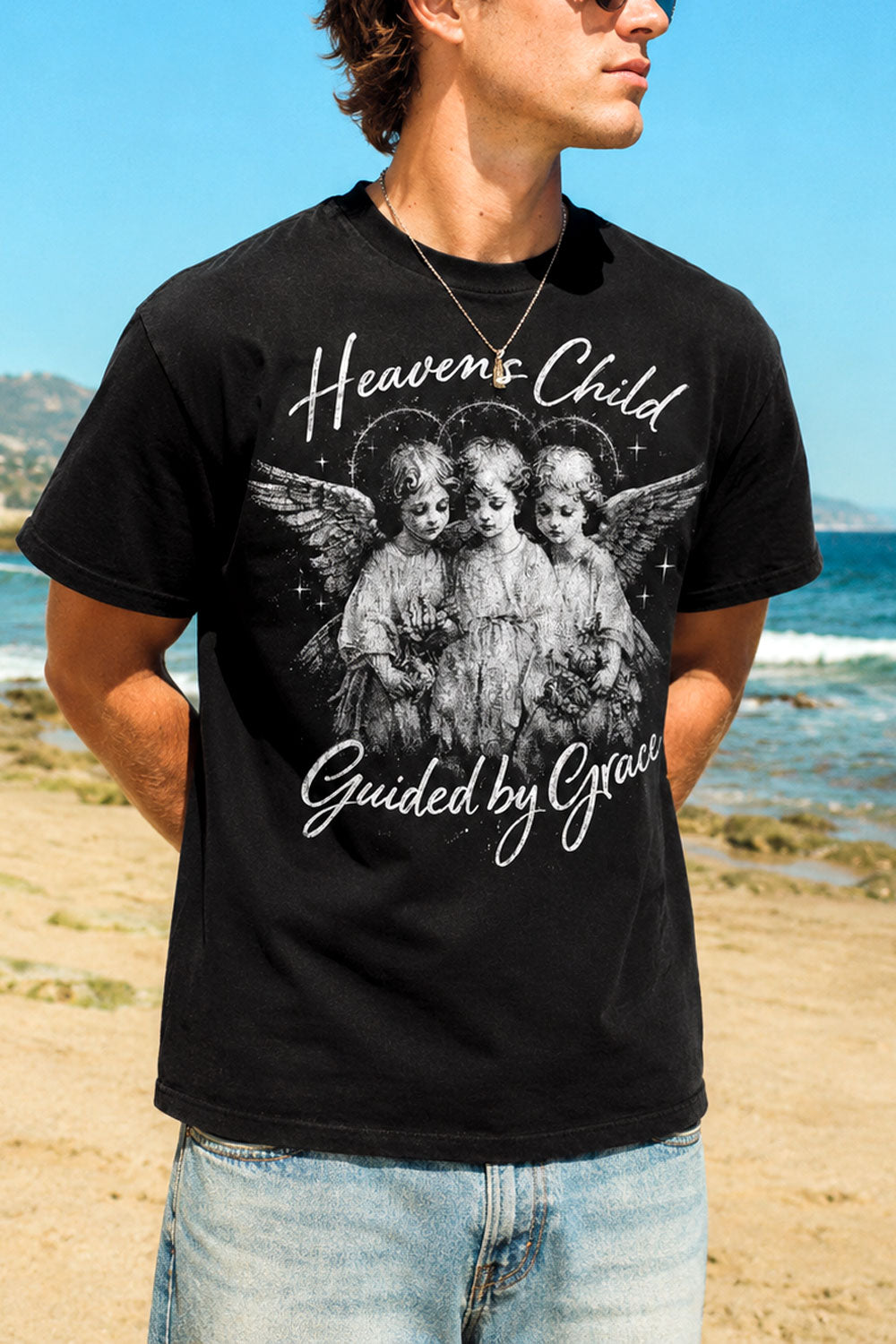 Heaven's Child Guided by Grace Angel Tee