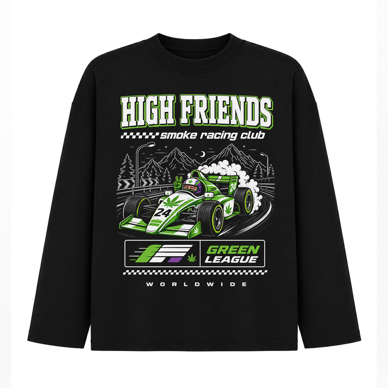 High Friends Smoke Racing Club Long Sleeve Tee