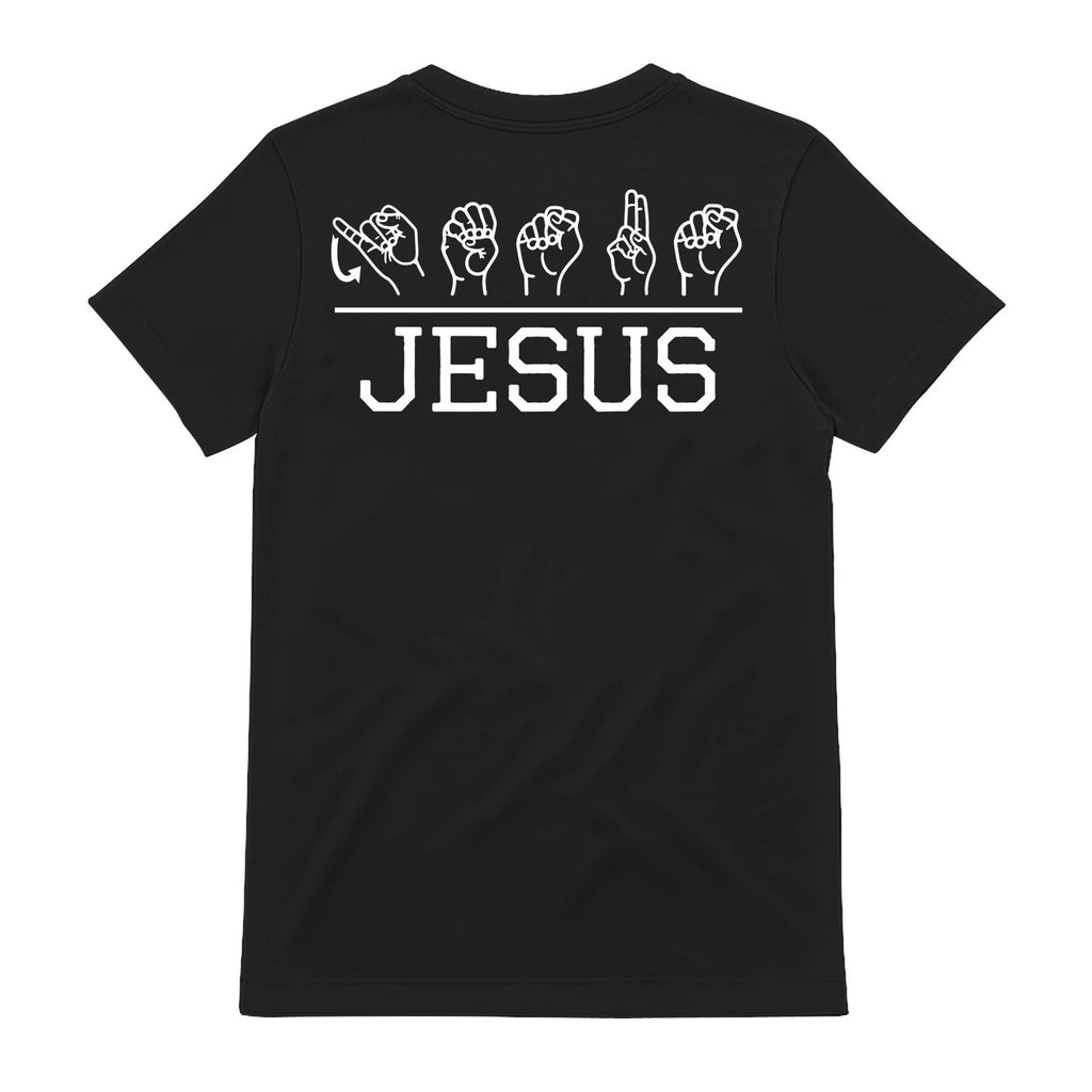 Jesus ASL Sign Language Christian Graphic T-Shirt