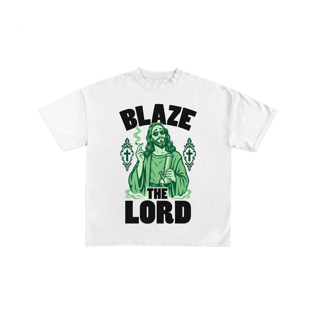Jesus Blaze The Lord Funny Cannabis Graphic Tee