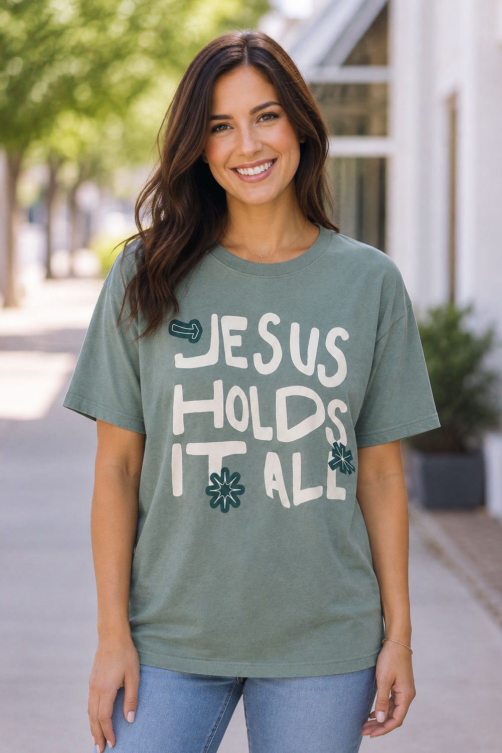 Jesus Holds It All Christian T-Shirt