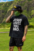 Jesus Loves You Bro Distress Black T-Shirt