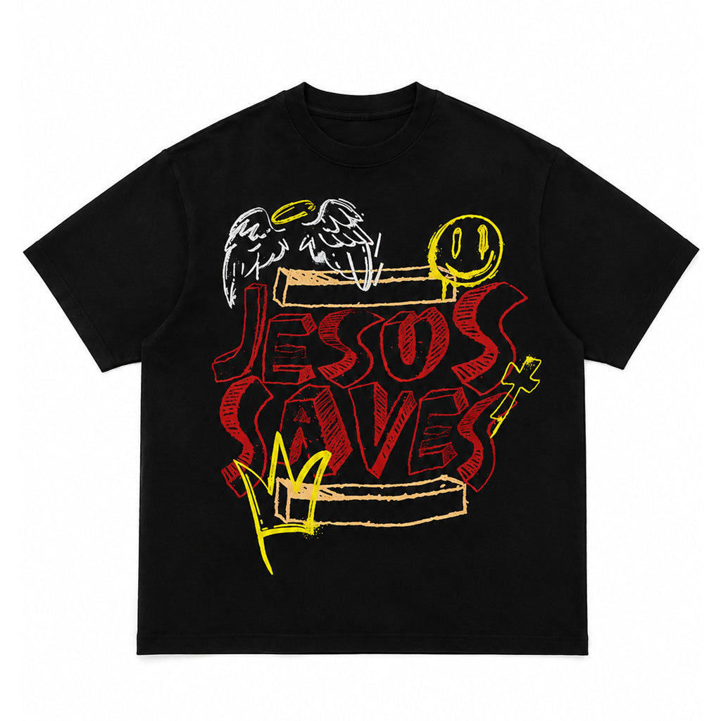 Jesus Saves Graffiti Christian T-Shirt