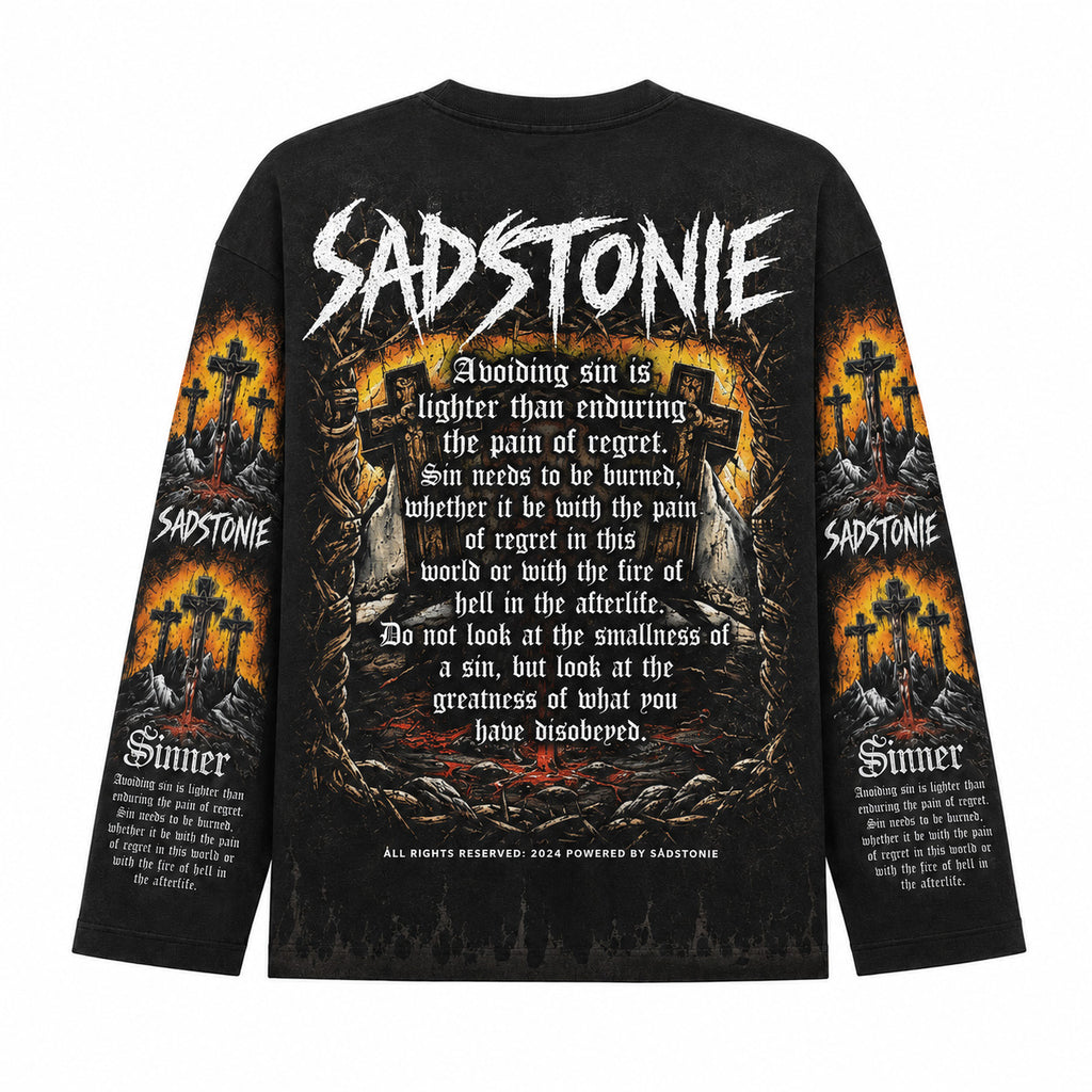 Jesus Sinner Christian Graphic Long Sleeve Shirt