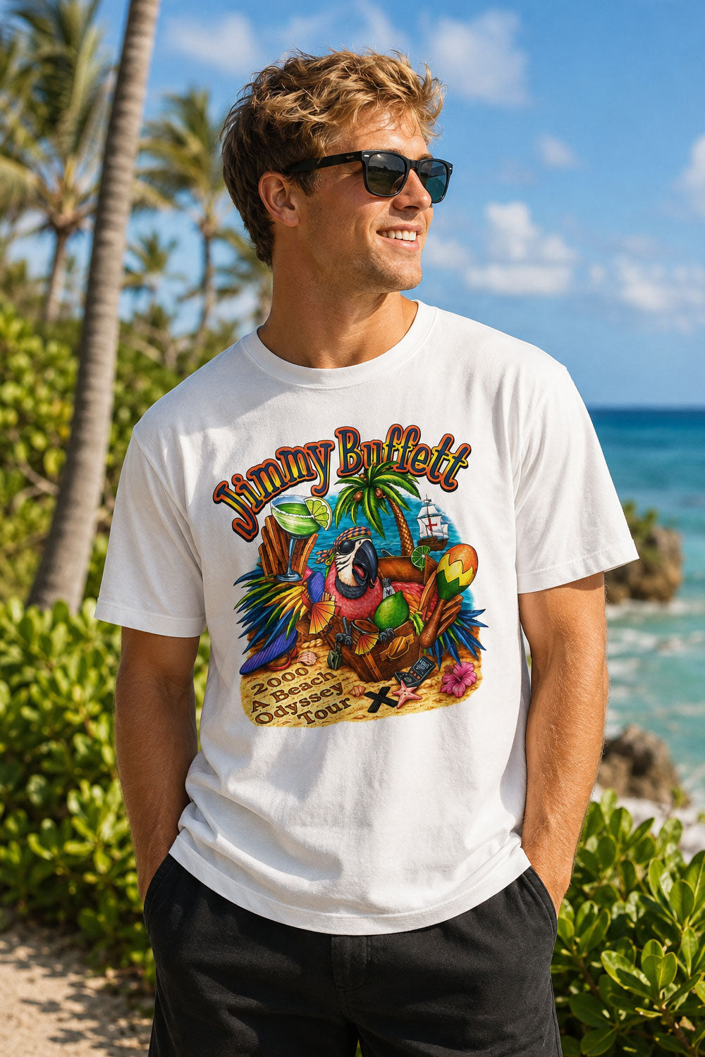Jimmy Buffett 2000 A Beach Odyssey Tour T-Shirt