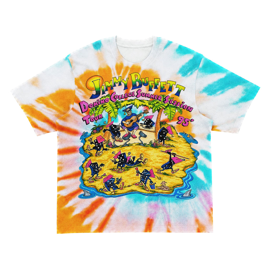 Jimmy Buffett Domino College 1995 Tie Dye Shirt