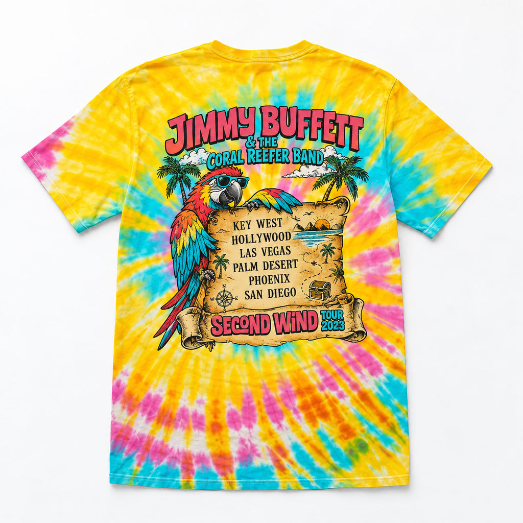 Jimmy Buffett Second Wind Tour 2023 Tie Dye Shirt