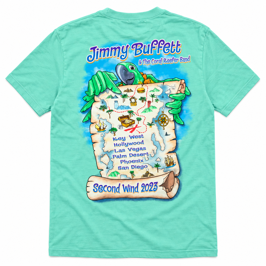 Jimmy Buffett Tour 2023 Map T-Shirt