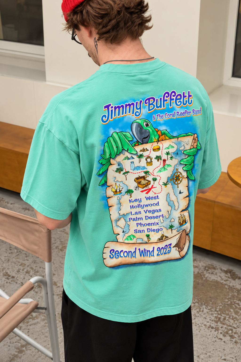 Jimmy Buffett Tour 2023 Map T-Shirt