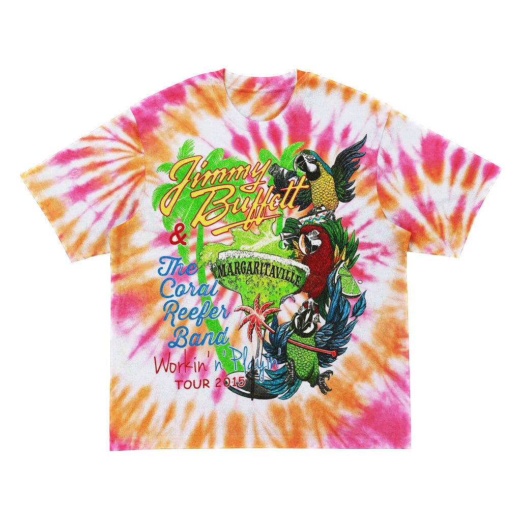 Jimmy Buffett Workin' n' Playin' Tour Tie Dye Shirt