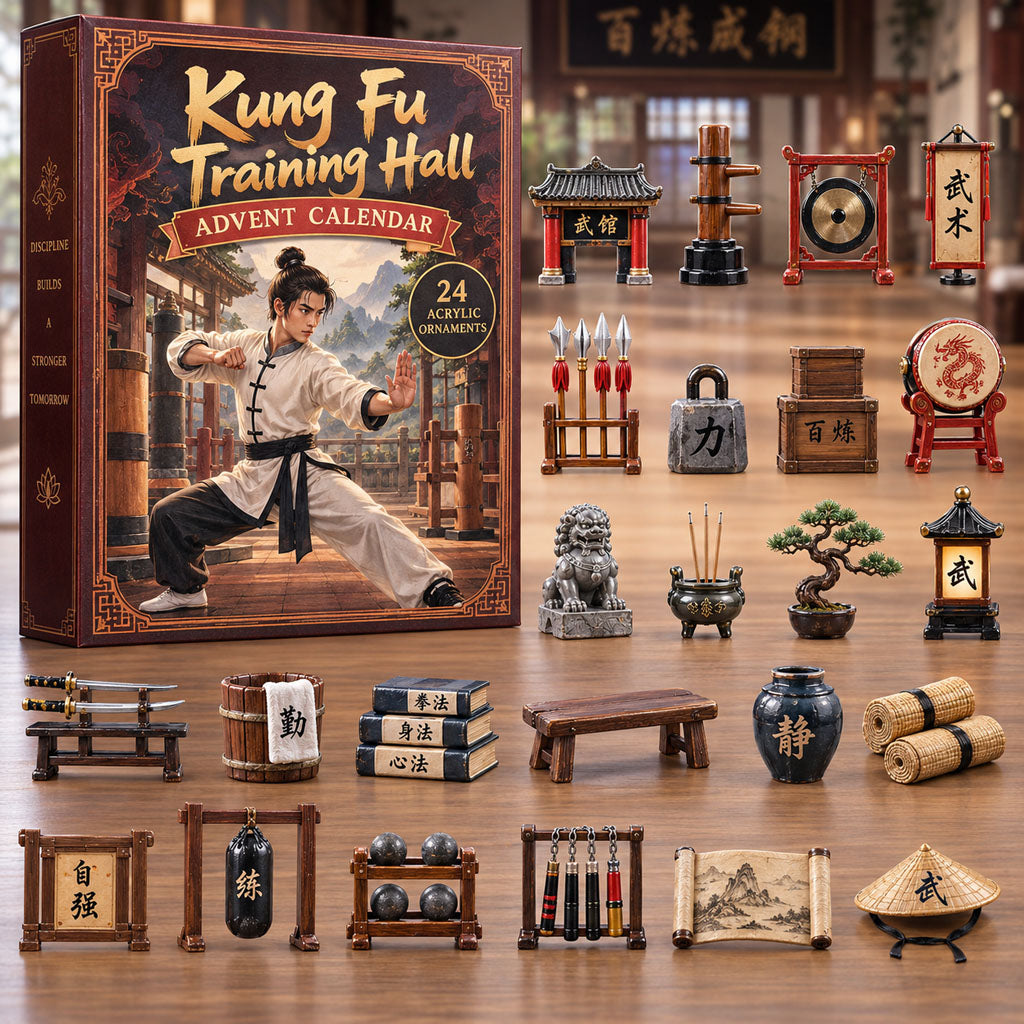 Kung Fu Training Hall 24-Day Acrylic Ornament Advent Calendar 2026