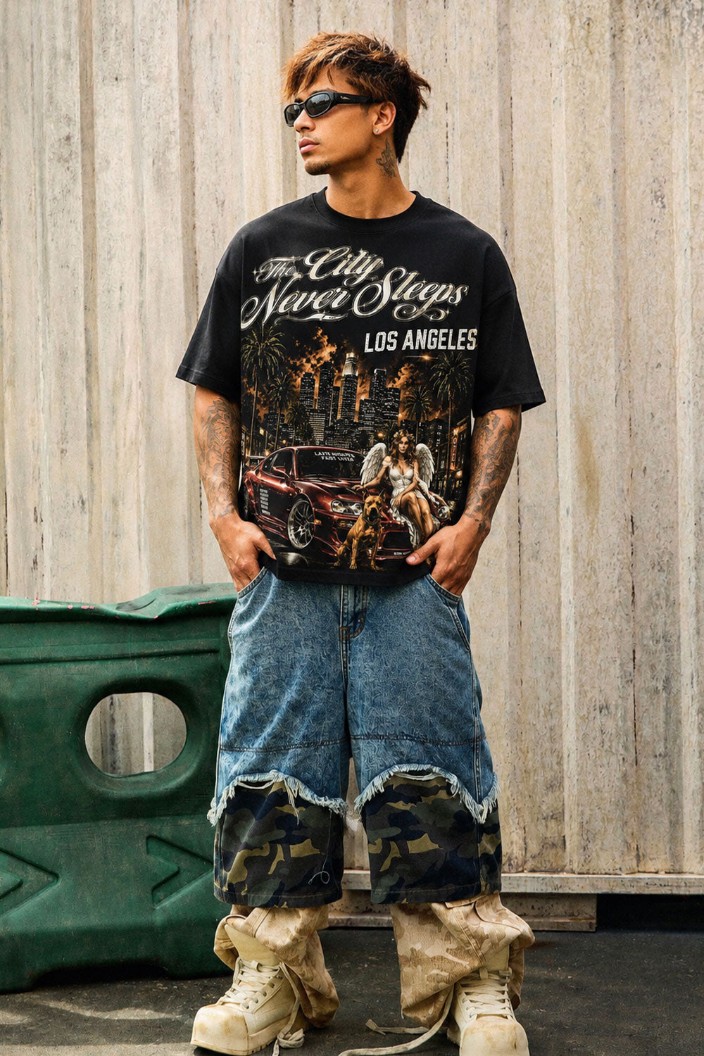 LA Night Life The City Never Sleeps Graphic Tee