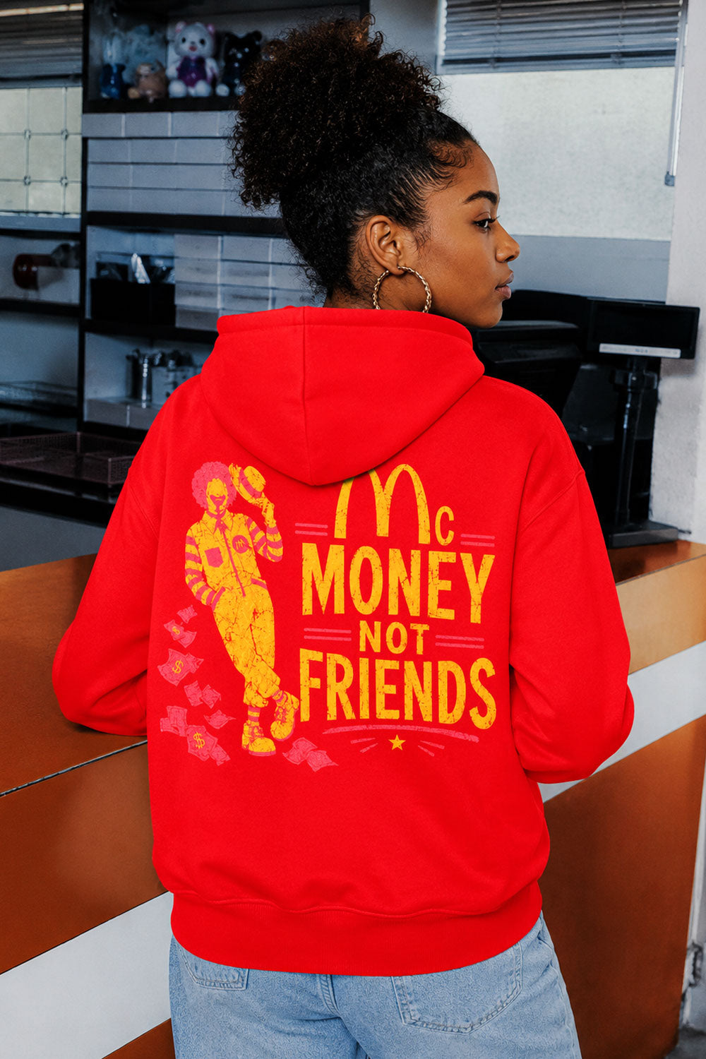 Mc Money Not Friends Graphic Hoodie