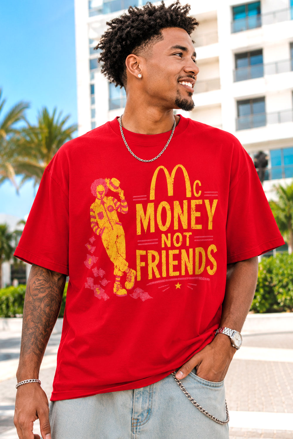 Mc Money Not Friends Graphic T-Shirt