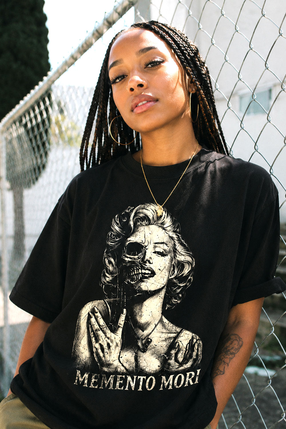 Memento Mori Skull Graphic Gothic Streetwear Tee