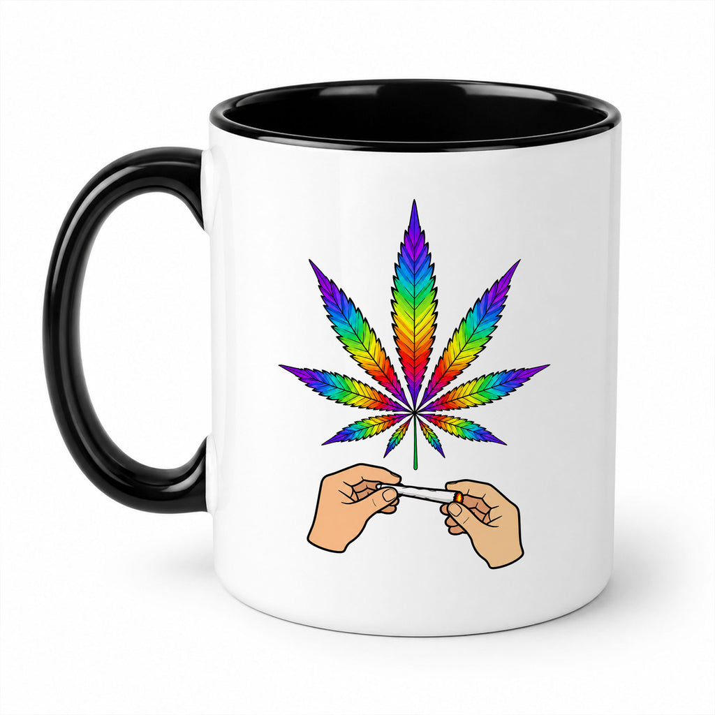 Rainbow Leaf Ceramic Coffee Mug