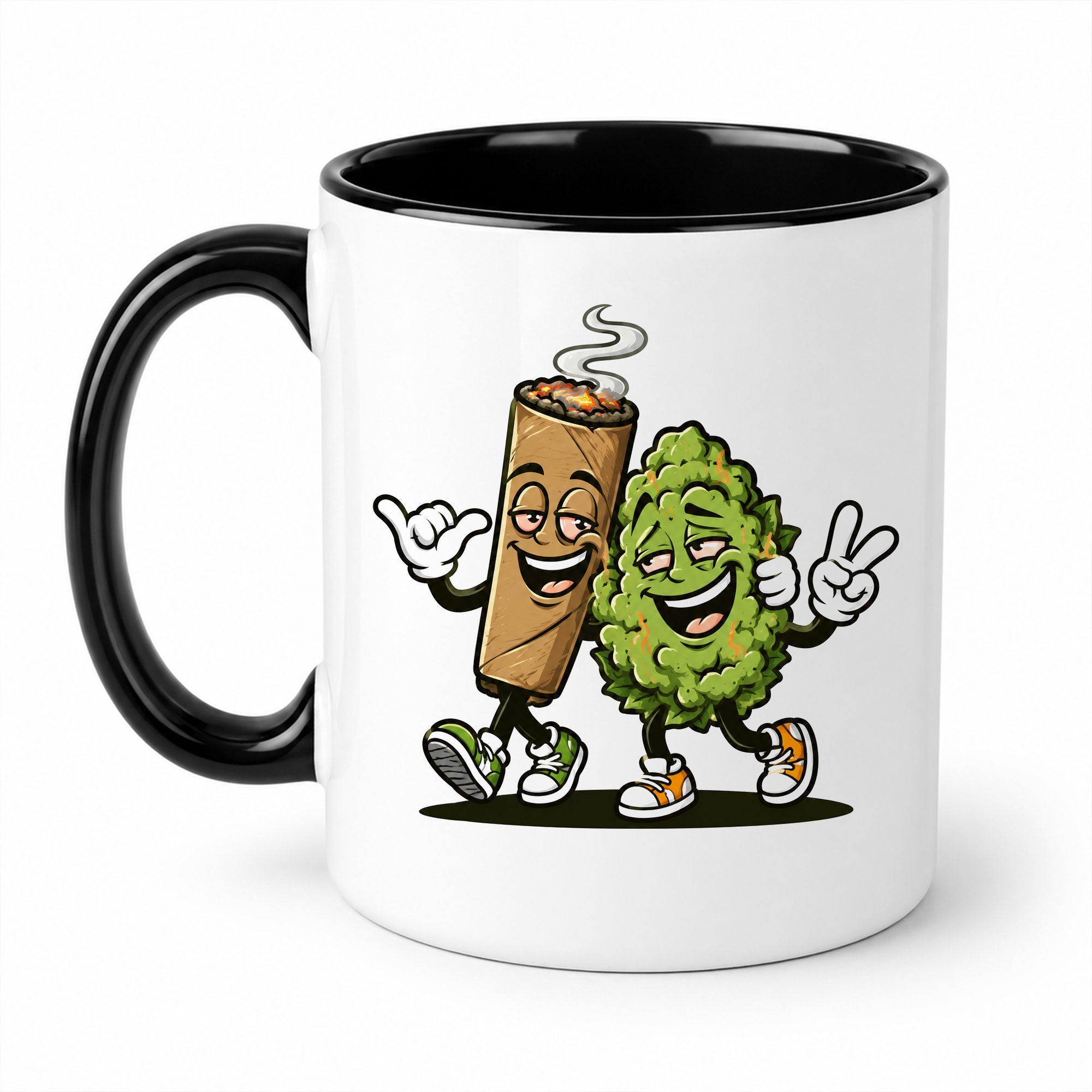 Blunt and Weed Bud Cartoon Ceramic Mug